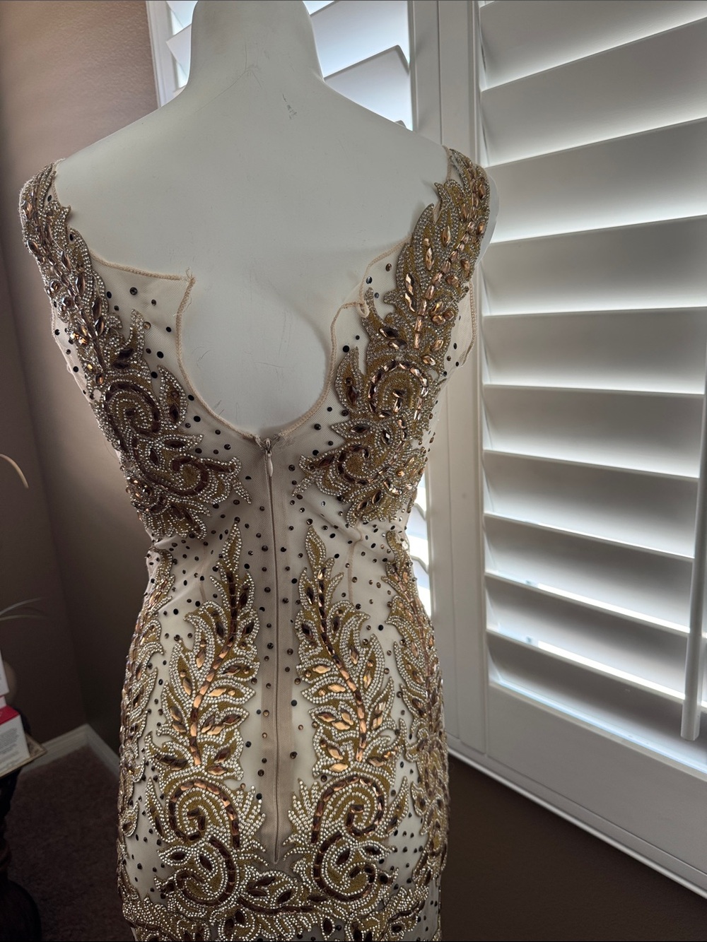 Size 6 Azzure high end couture gown. Missing button pageant glitz glamour - Picture 13 of 16